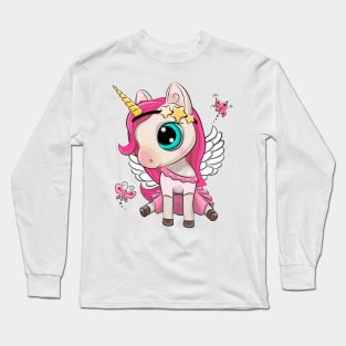 Cute unicorn in a dress. Long Sleeve T-Shirt